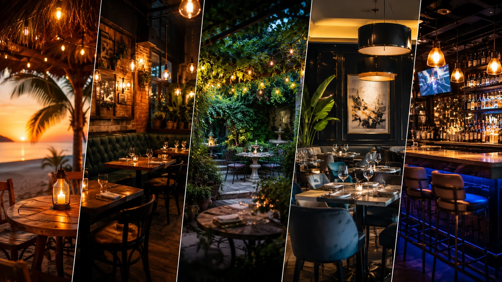 Different restaurant settings for browsing Key West restaurants by atmosphere
