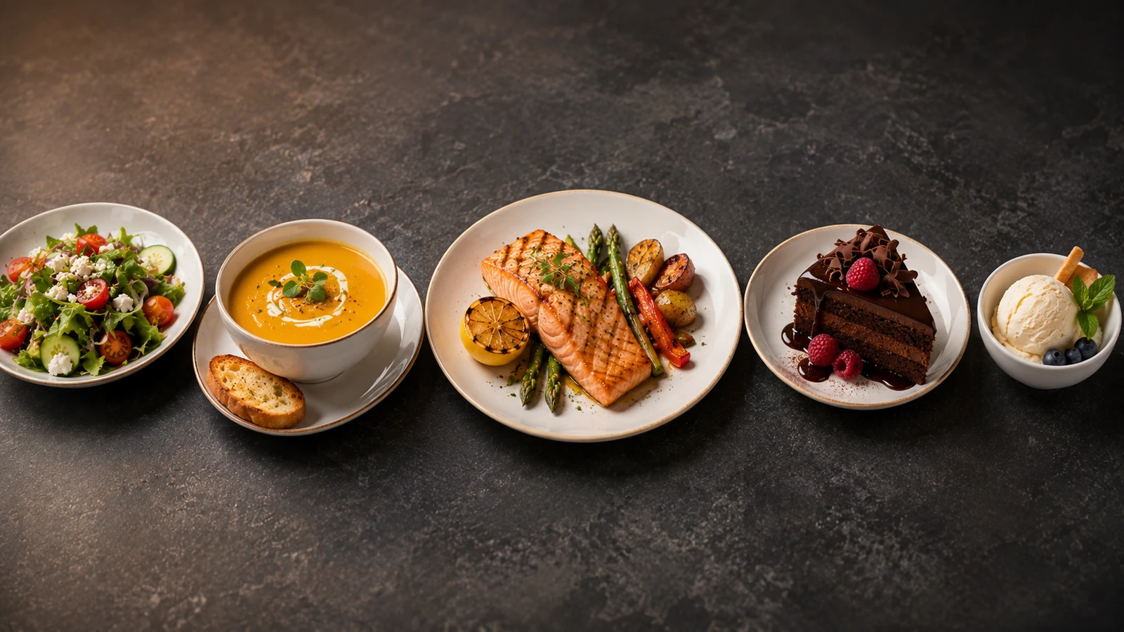 Entrees and desserts for browsing Key West dishes by course