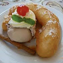 fried banana with ice cream